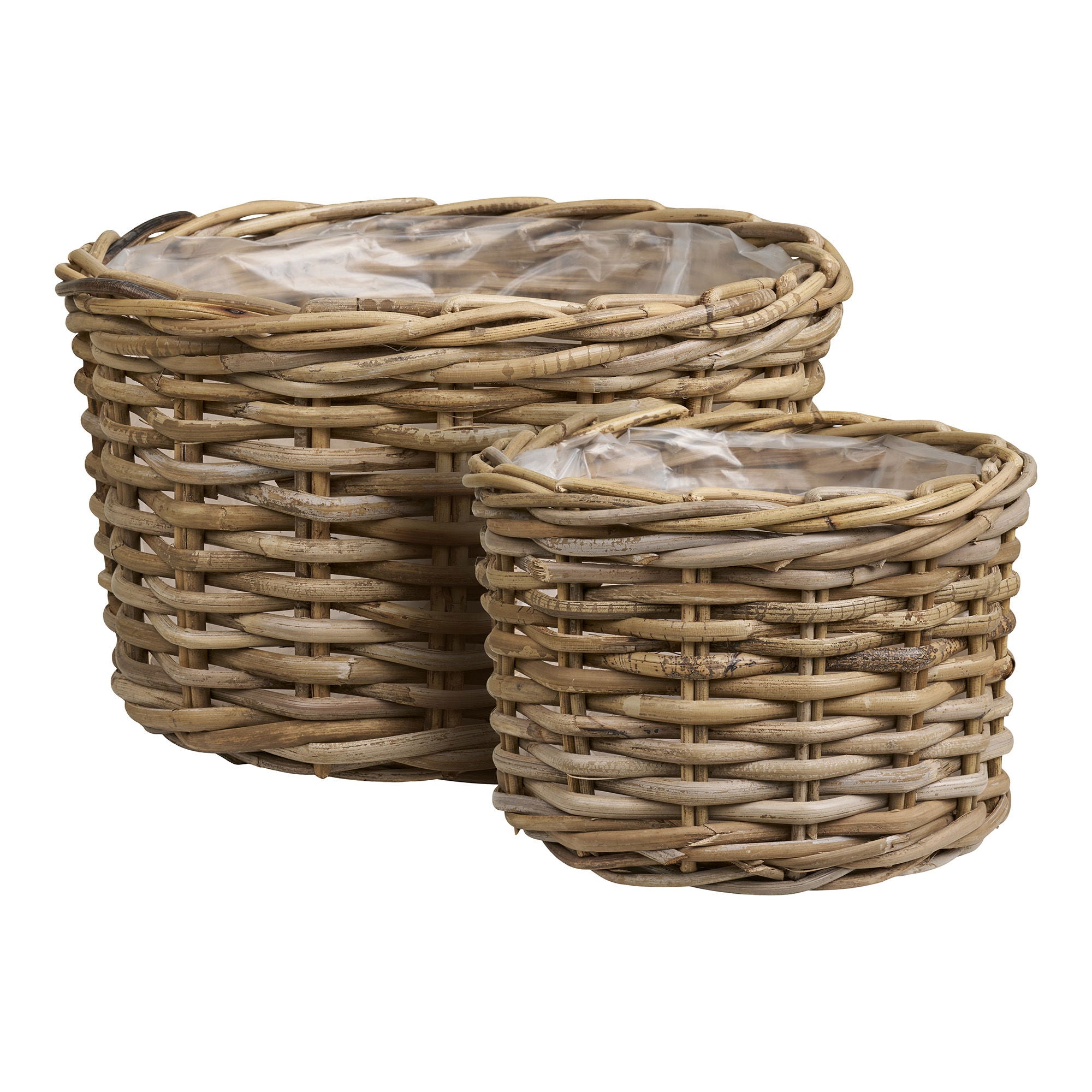 Kalak – Aufbewahrungskörbe aus Kubu-Rattan, natur, 2er-Set